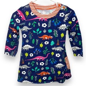 Florasaurus Print Button Neck Tunic Dress